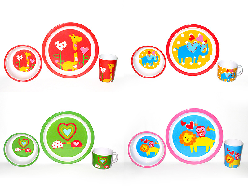Lovely Animals Designs Melamine Dinner Plates, Bowls, Mugs