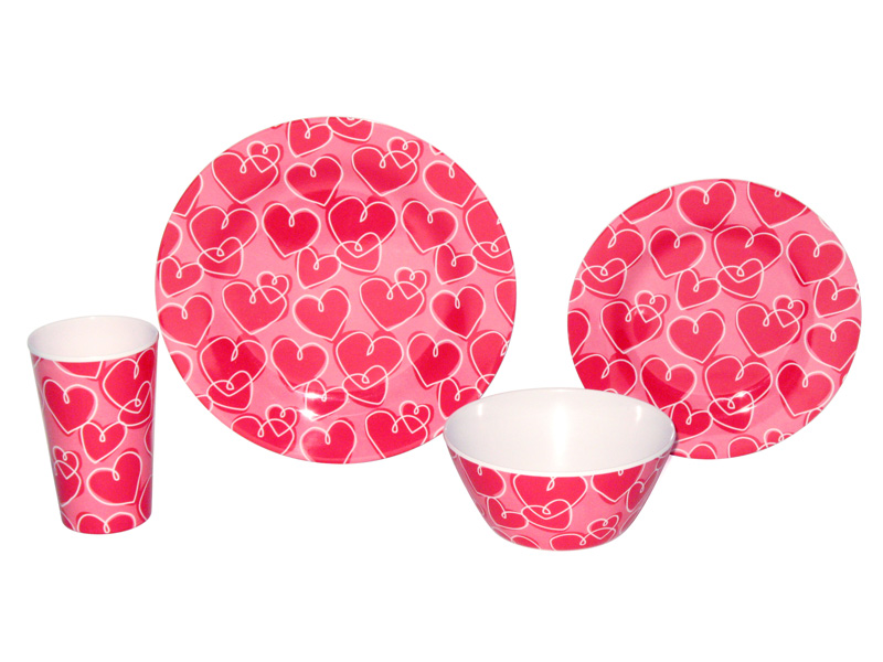 I Love U Design Melamine Dinner Sets