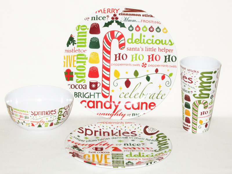 White Gum Drops Design Melamine Plates, Bowls, Tumblers