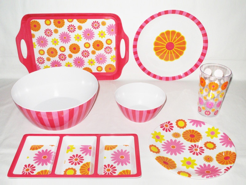 2321 Floral, Pink Melamine  Tableware