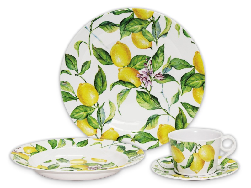 2431 Lemon Design 16 pcs Melamine Dinner Set